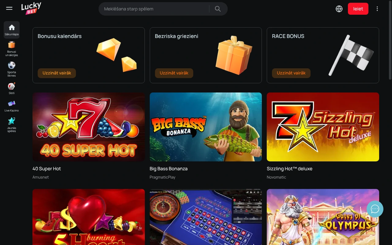 Luckybet kazino Latvijā
